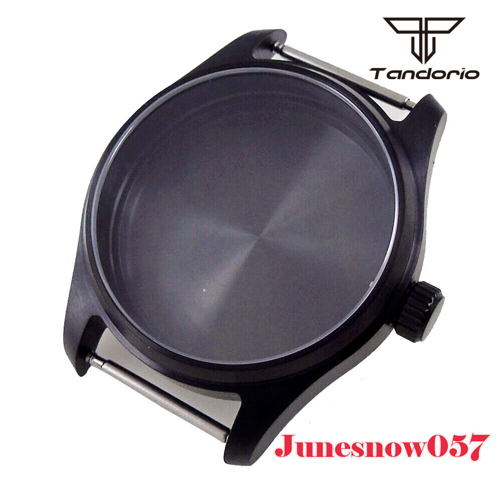 39MM Polit Black PVD Watch Case Watch Hand Dial Set Fit For NH35A NH36A NH34 SKX