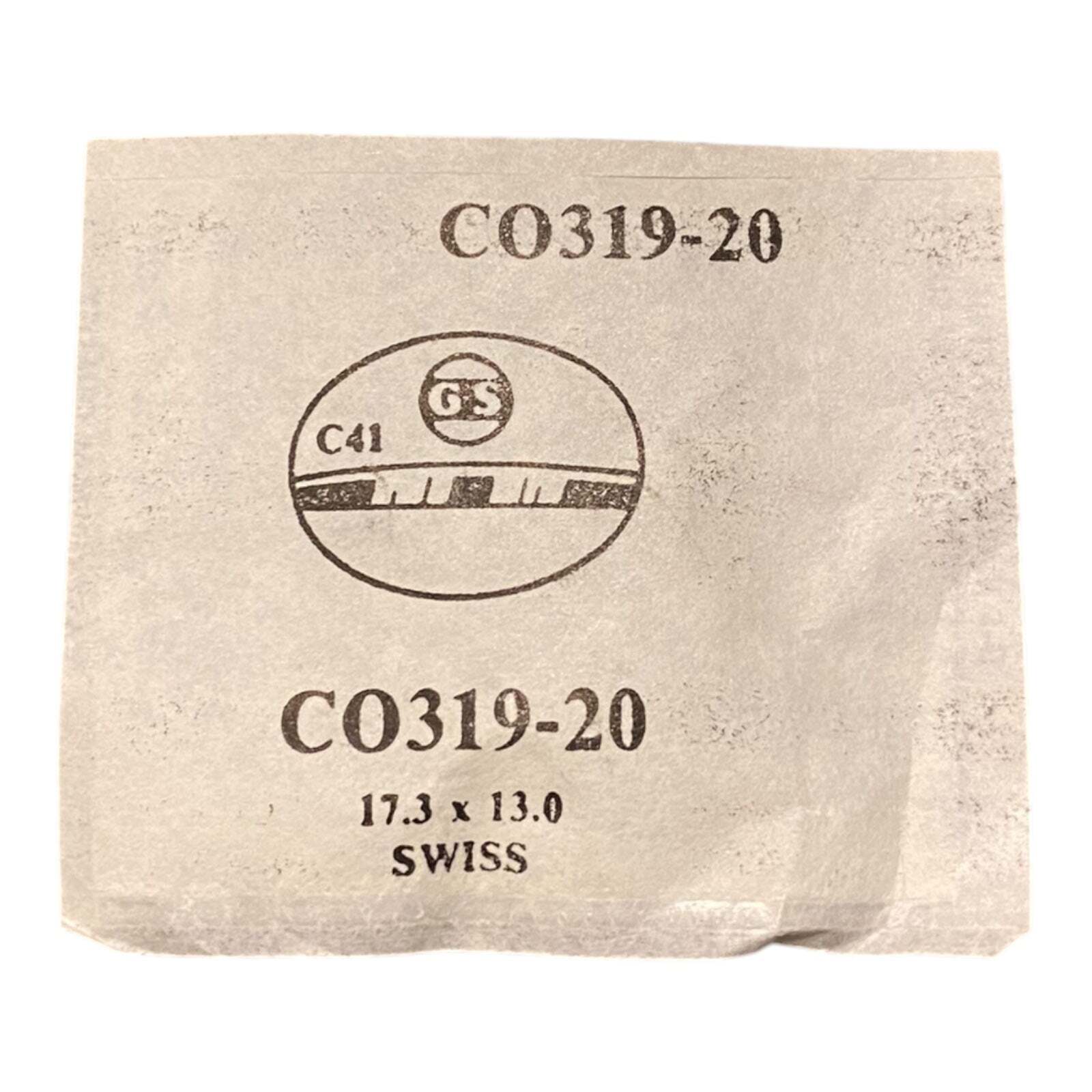 Germanow-Simon Mach (GS) CO319-20 Watch Crystal 17.3×13.0 NOS Part Flexo Swiss