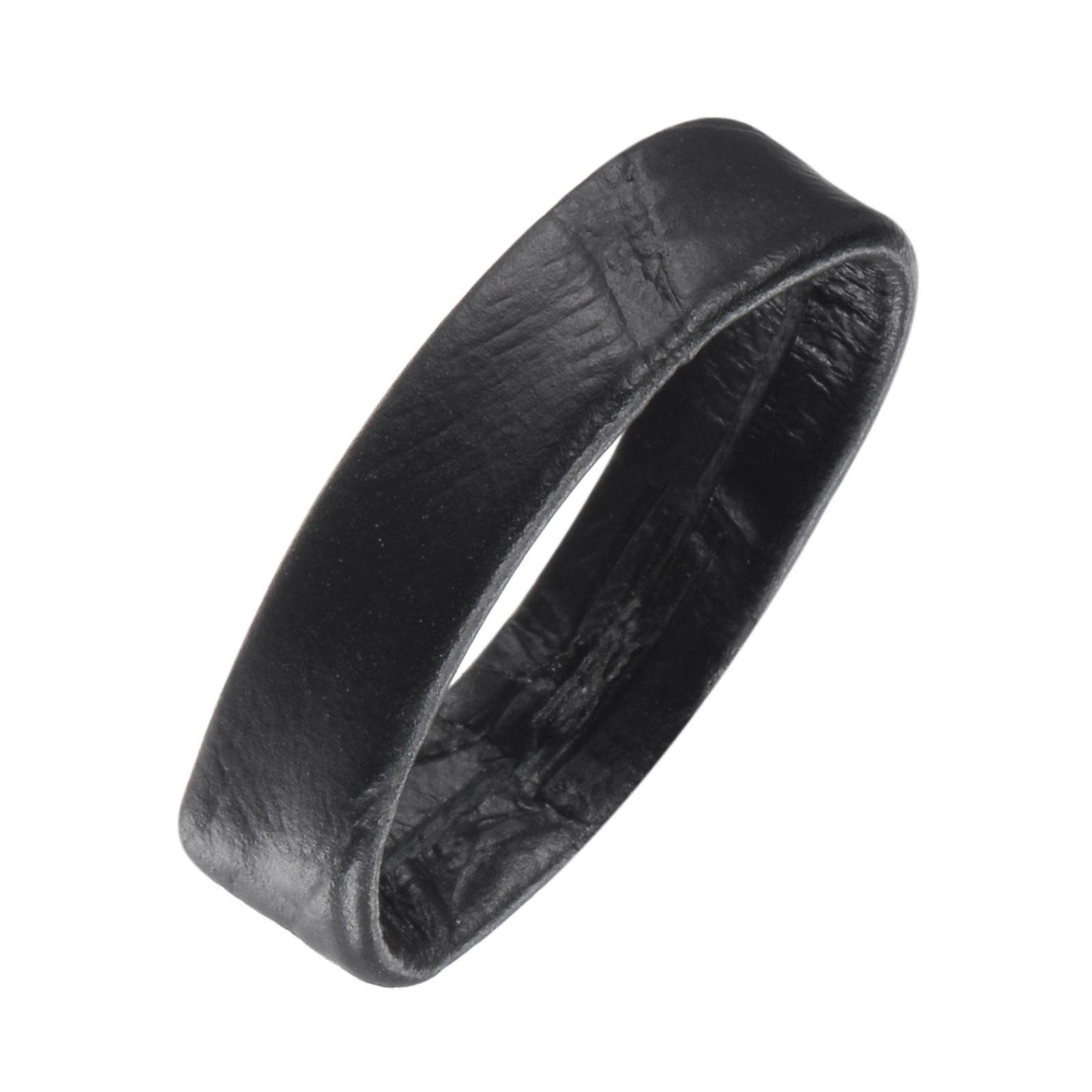4 Pcs PU Leather Loops Retaining Ring for 19mm Width Watch Band, Black