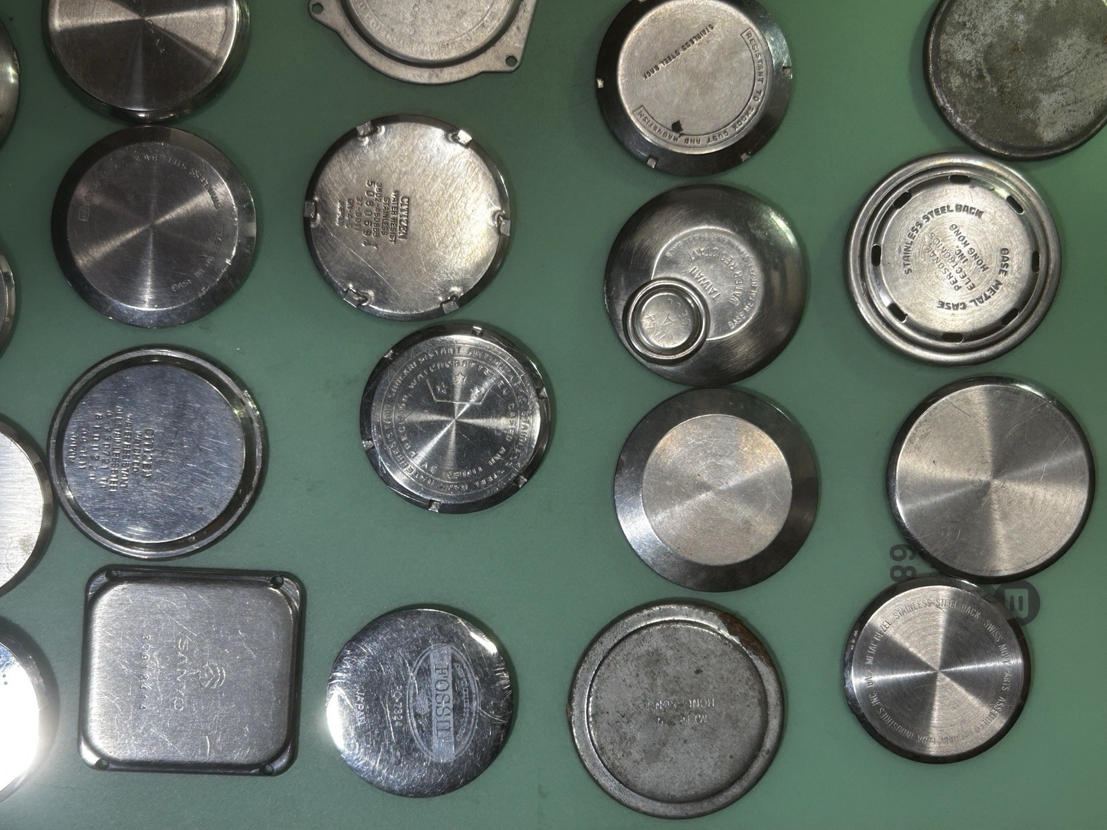 Watch Case Backs – Total of 54 – Various Brands – 1 Lot – 22.4mm – 46.8mm