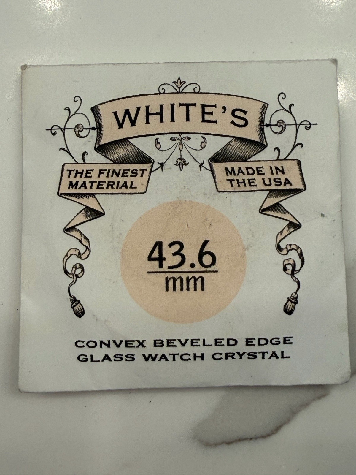 White’s 43.6 mm Convex Beveled Edge Watch Crystal A1