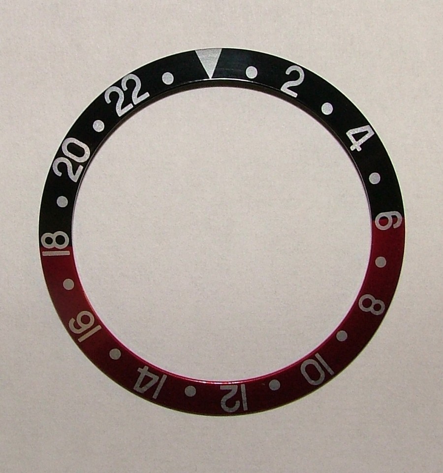Bezel Insert 16760-7 black/red/silver For Rolex