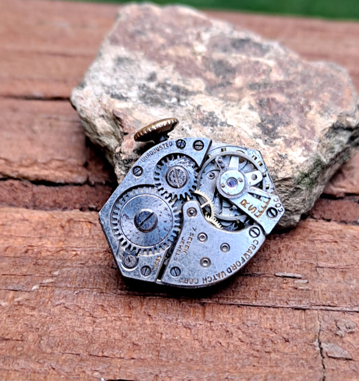 crawford watch company swiss made wind up 7 jewels watch parts