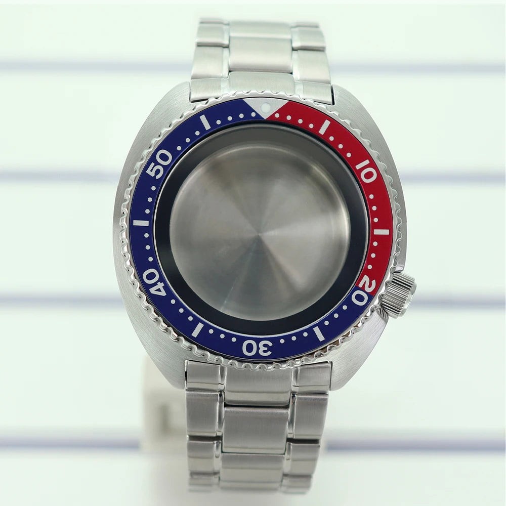 45mm Steel Watch Case Sapphire Glass For Mod skx big Abalone NH35 NH36 NH38