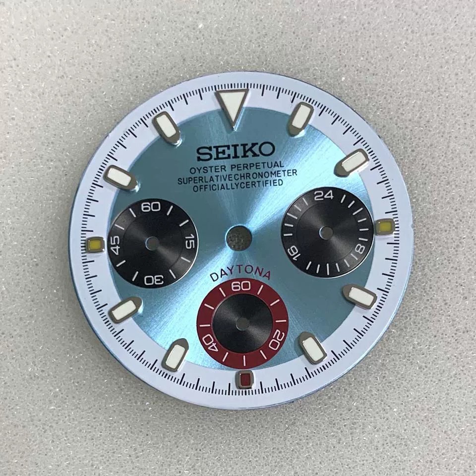 29.8mm Multi-functional Watch Dial Green Luminous For VK63 Movement Accessories