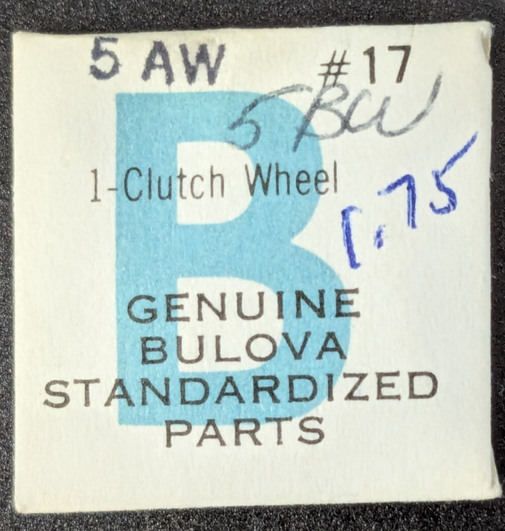 NOS NEW Genuine Bulova Cal. 5AW – Clutch Wheel – Vintage Watch Part #17
