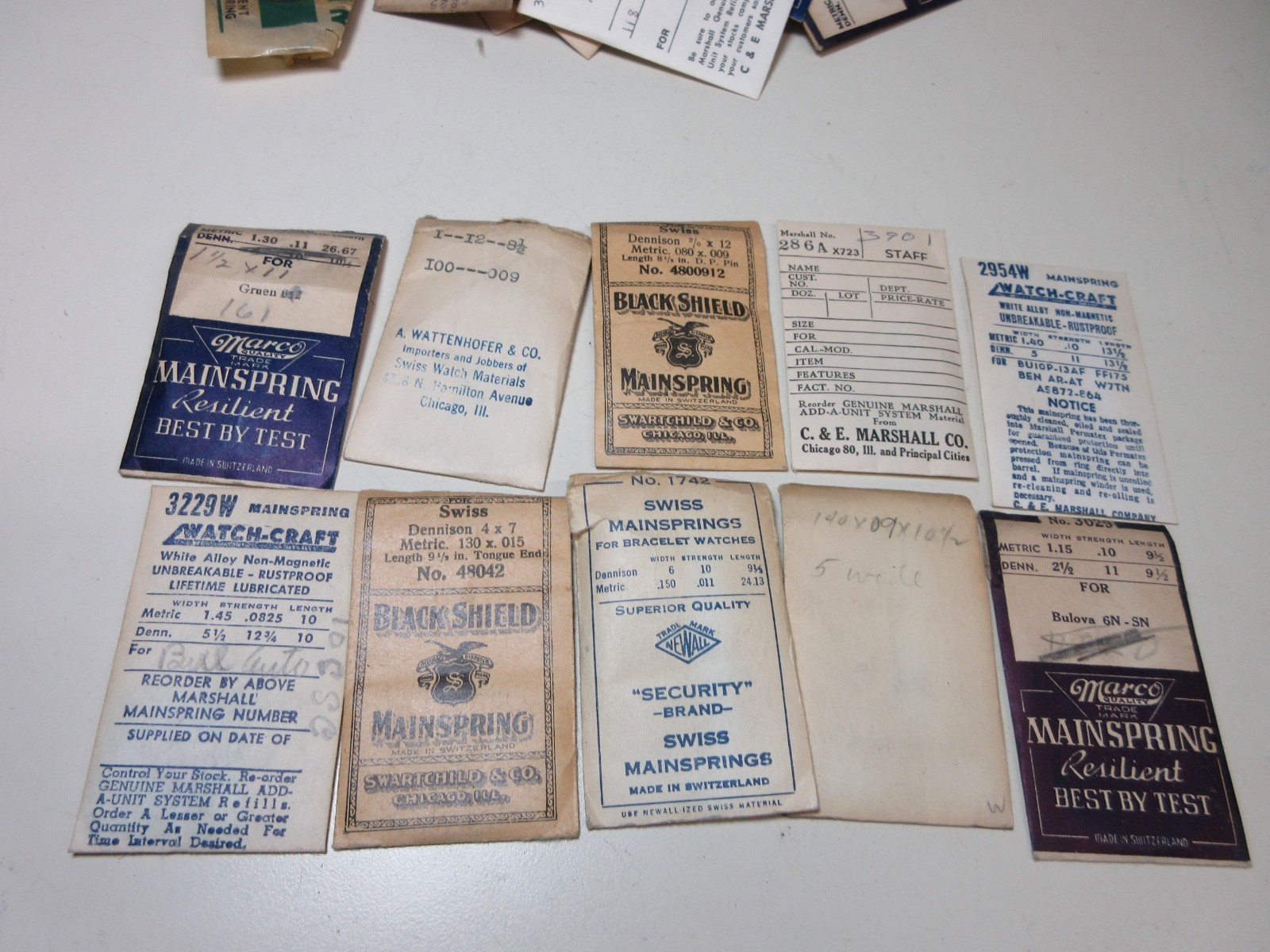 VINTAGE LOT OF 75 WATCH MAIN SPRINGS WATCHMAKER REPLACEMENT PARTS # 1