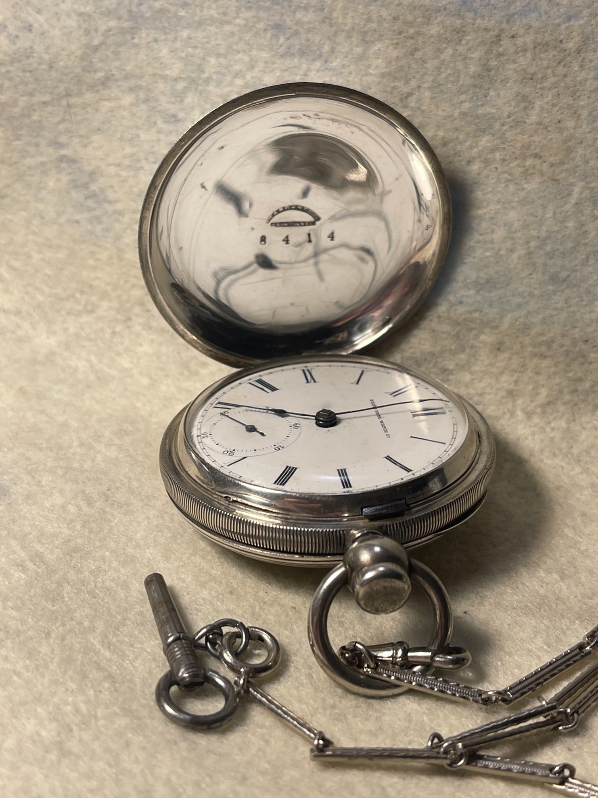 1881 Elgin Pocket Watch Grade 7, 18s, 7j – Coin Silver Hunter Case