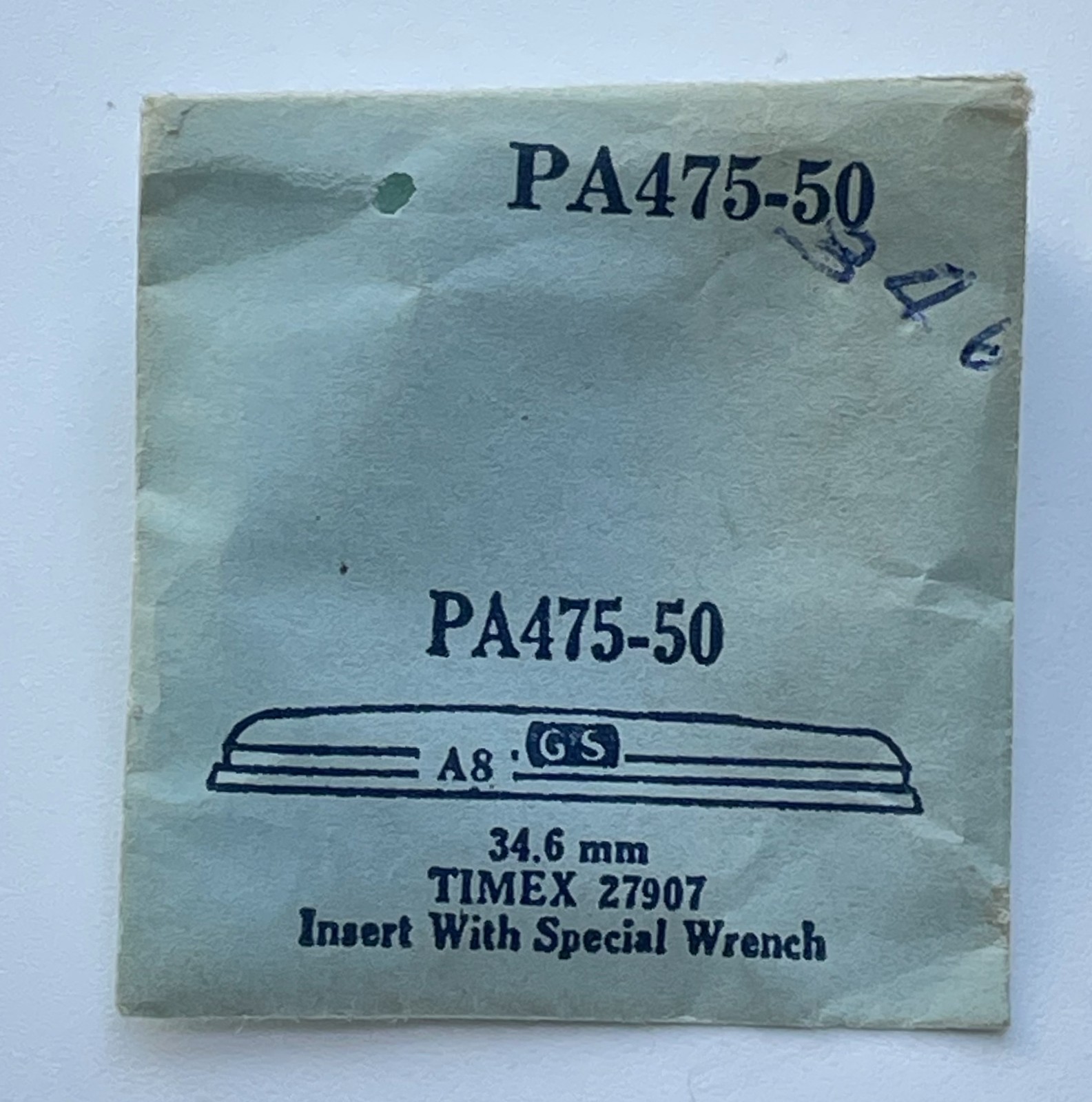 GS Pa475-50 Watch Crystal 34.6mm Timex 27907 Replacement Acrylic Lens NOS Parts