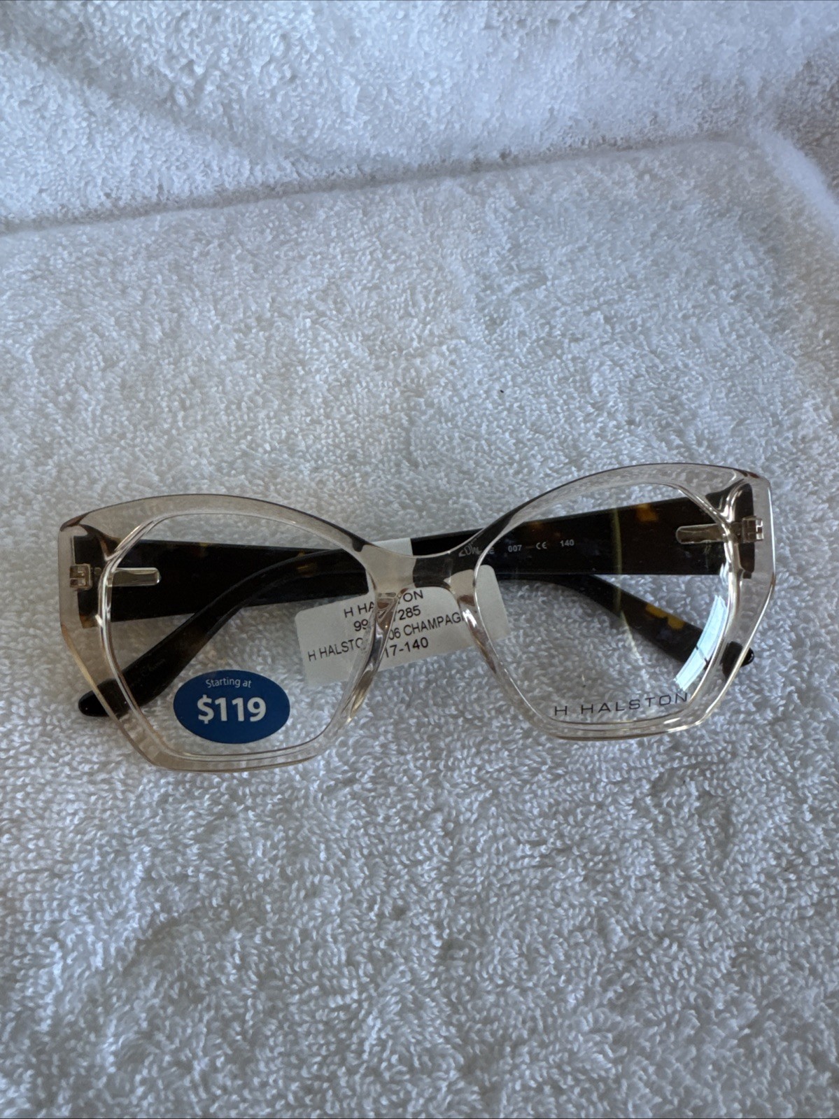 H Halston Eyeglasses 2006 Champagne 53-17-140 Demo Frames Only