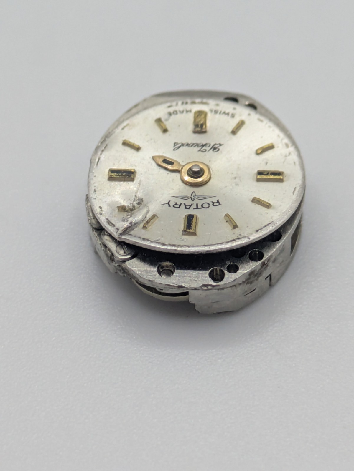 Rotary AS 1677 21 Jewels Manual Watch Movement Dial Parts Repair Untested