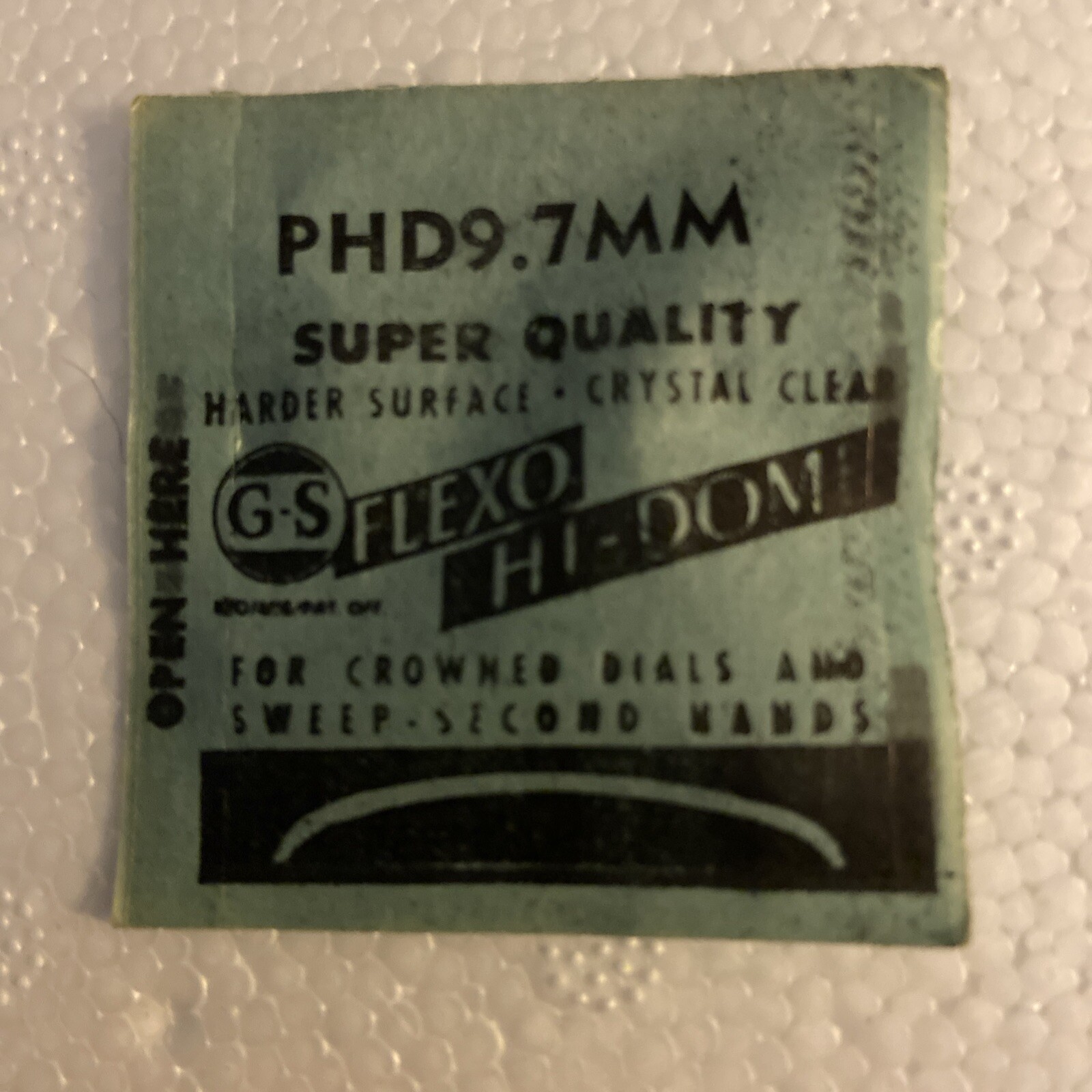 GS Flexo Hi Dome PHD9.7MM Replacement Watch Crystal NOS Vtg