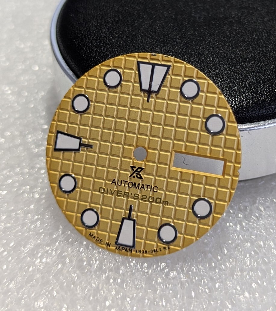 YELLOW WAFFLE DIAL FOR SEIKO NH36 7S36 MOVEMENTS 3 & 3.8 (NO LOGO)
