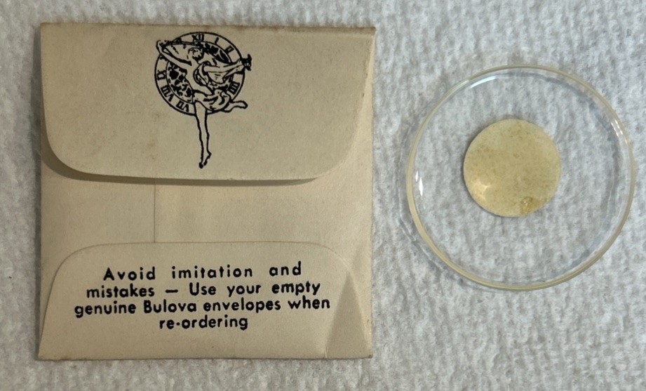 Genuine BULOVA Flat Top Wrist Watch Crystal 29.5 MM 1145E-1 NOS