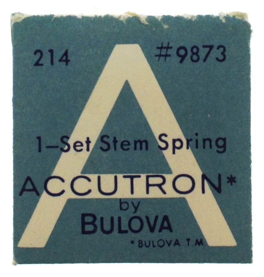 NEW Bulova Accutron 214 Watch Part 9873 Set Stem Spring NOS Genuine Repair