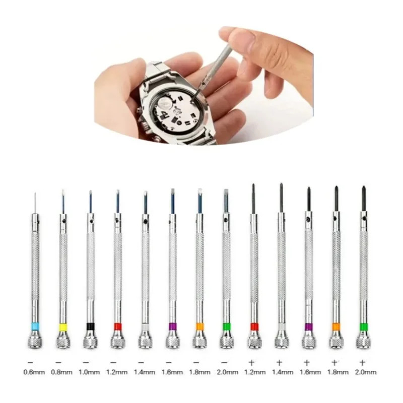 0.8-1.6mm Steel Screwdriver Watch Repairing Tool Portable Band Removal 5 Pcs
