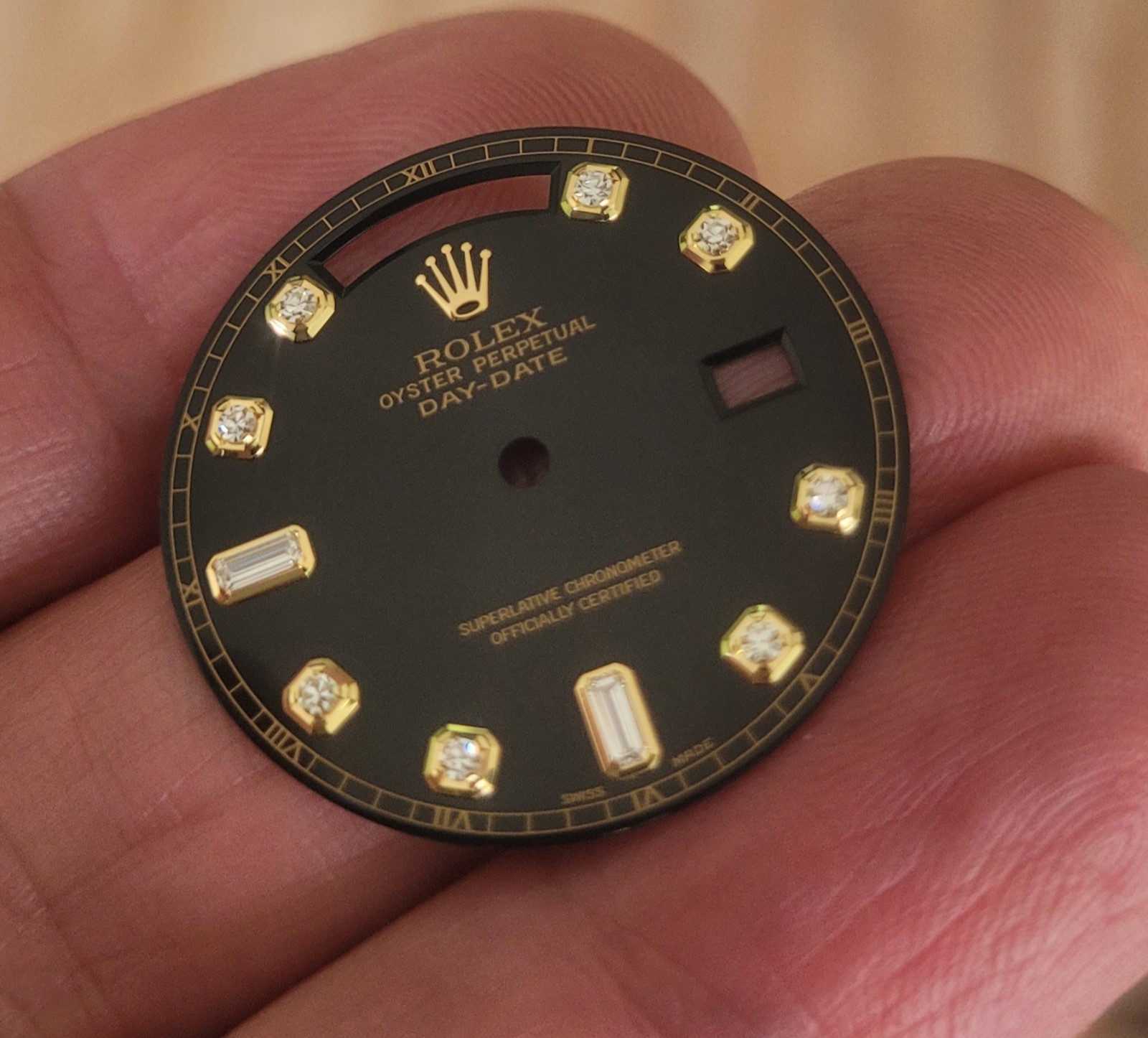 Rolex 100% original Black Factory larger 8+2 diamond dial 118238,18238, Beauty!