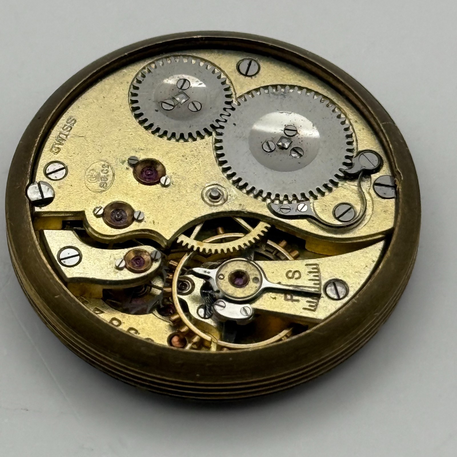 IWC Borgel Trench Watch Movement Peerless High Grade S&Co Manual Parts 29.6mm