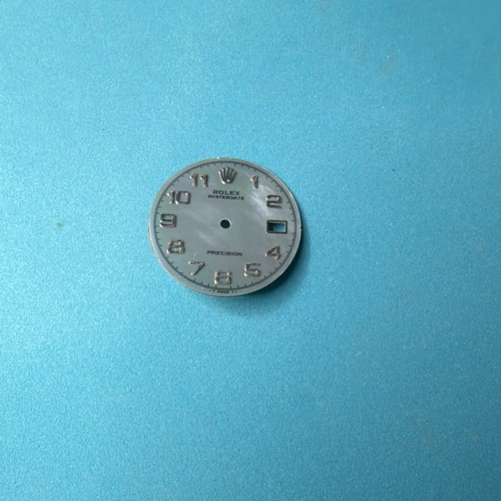 28mm Blue Date Dial w/ Silver Numerals Date Window Rolex Replacement Dial