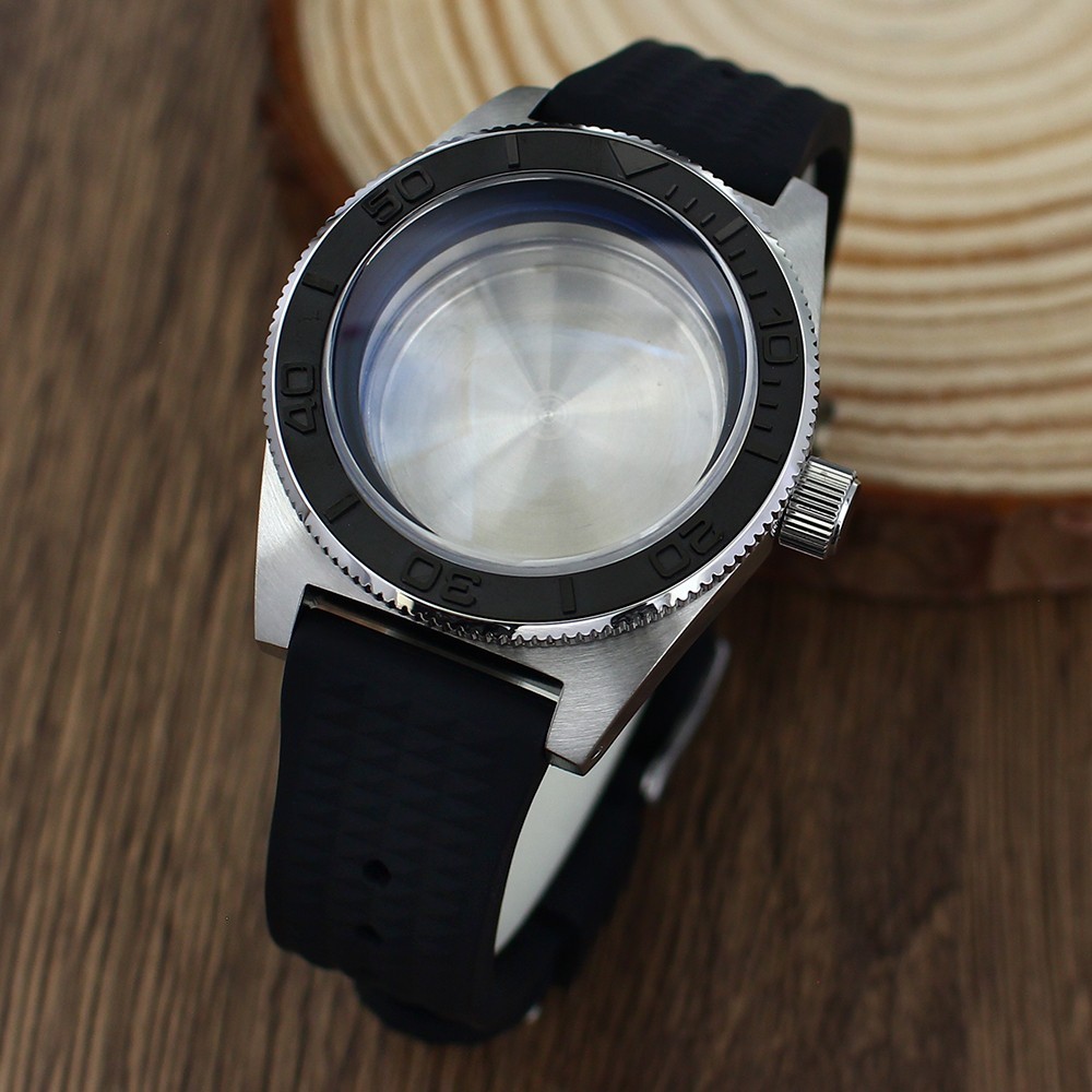 40mm Steel Watch Case Black Strap Modify 62MAS Mod 10ATM For Seiko NH35 NH36 38
