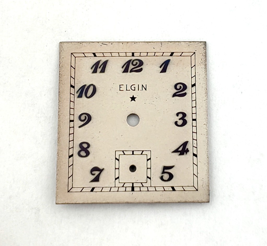 Vintage Elgin Star Rectangular Dial for Parts or Repair 19.2mm x 21mm
