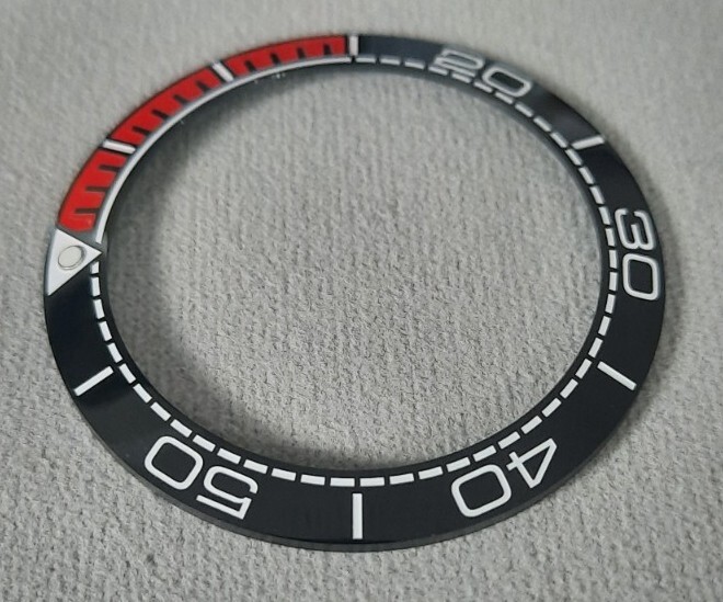41.5mm Ceramic bezel insert For Omega Seamaster Planet Ocean Black Red