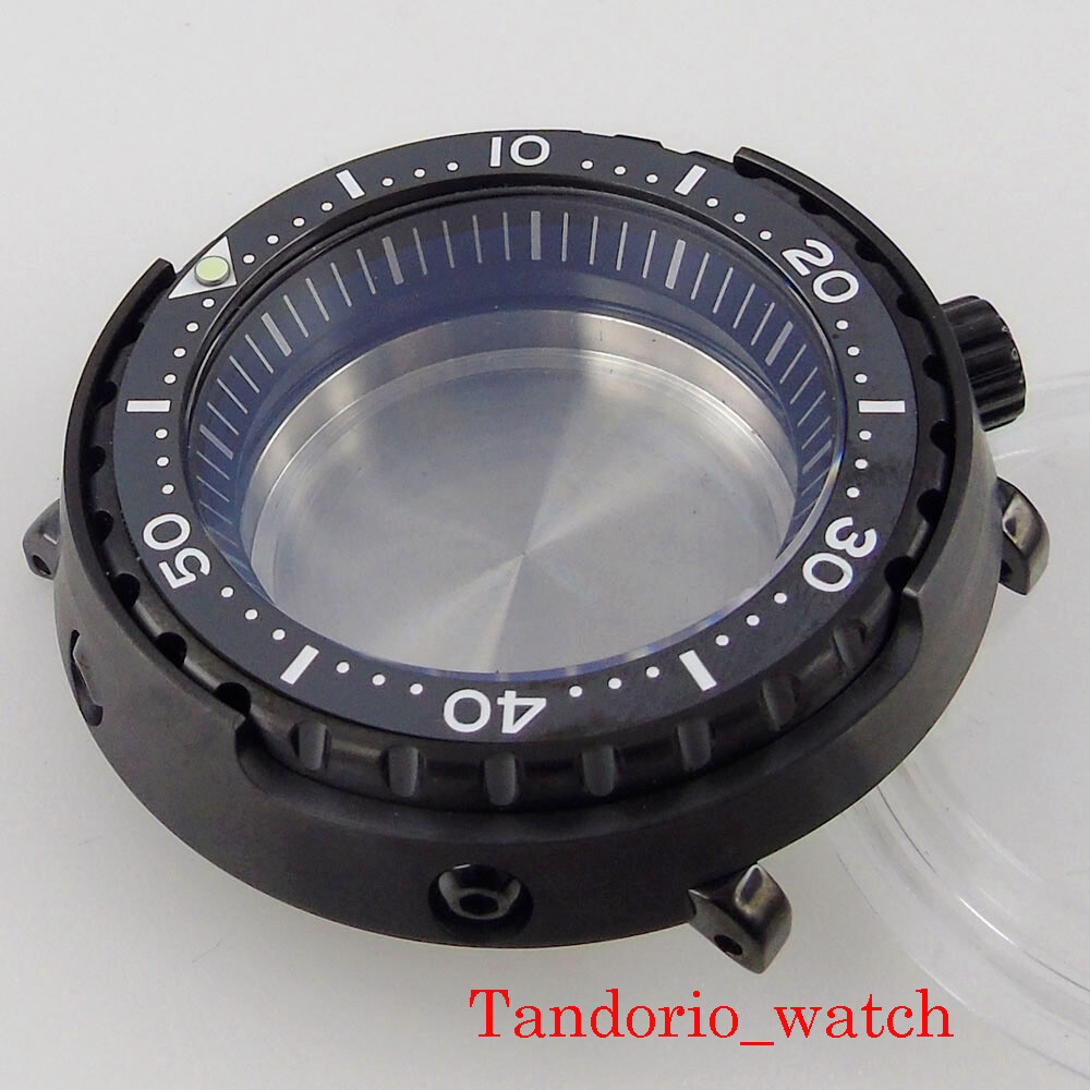 Black Watch Part Fit For NH35A Skx007 Watch Case Sapphire Glass 200m Resistance