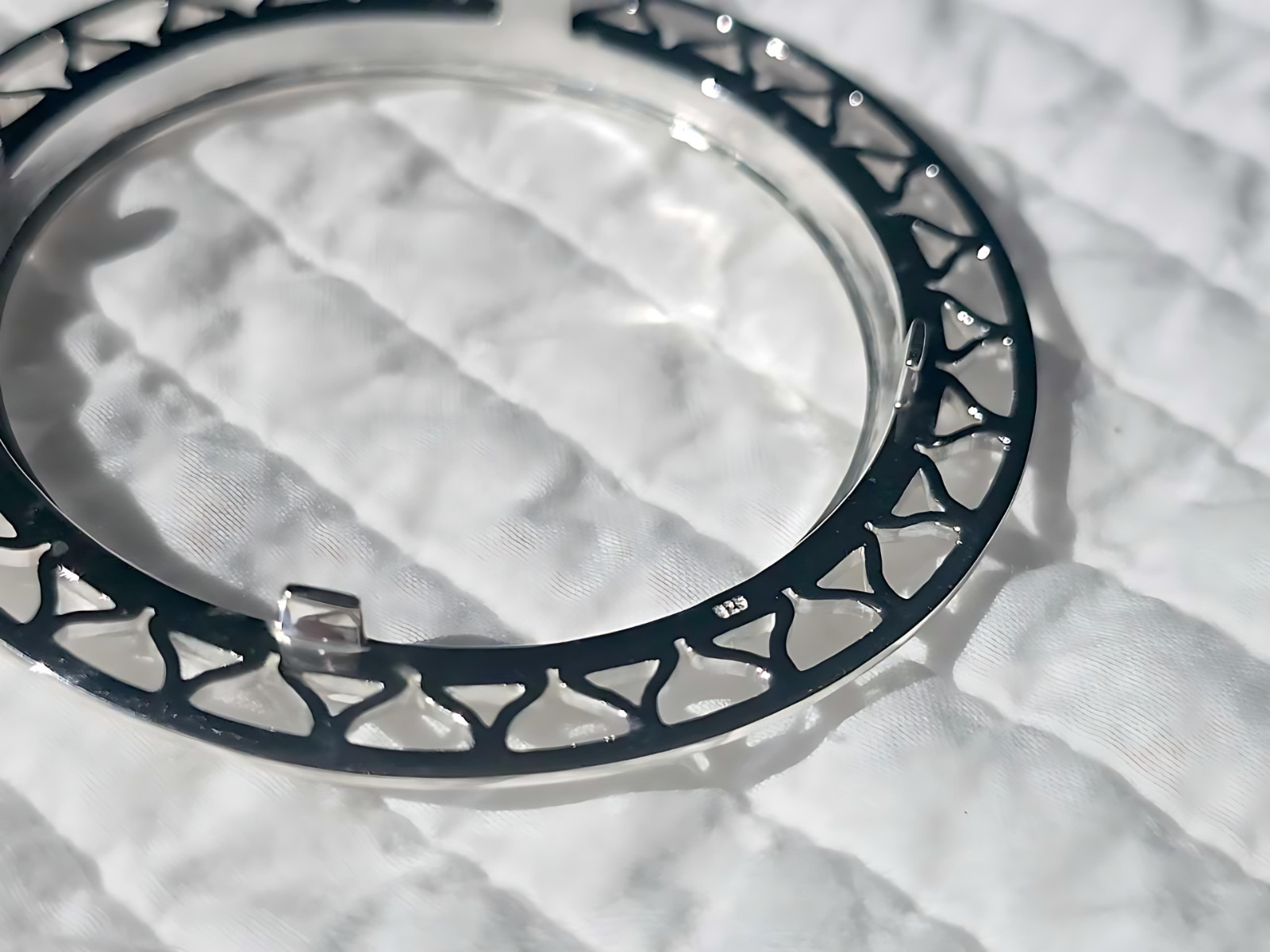 925 Sterling Silver Prong Back Filigree Edge Bezel for 41mm 1 oz Coins