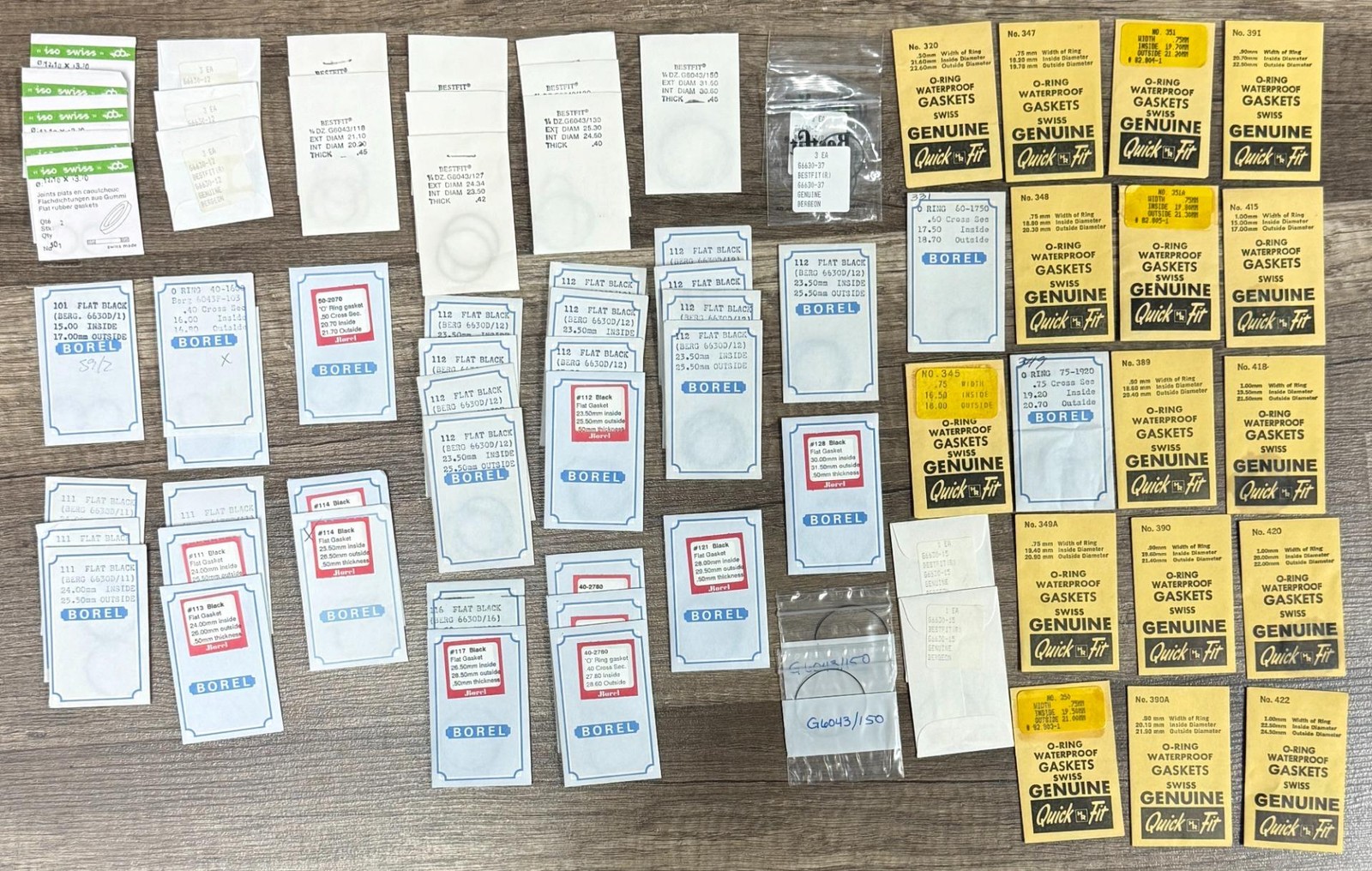 72 PACKS WRISTWATCH CASE BACK GASKETS NOS WATCH GASKETS BERGEON & OTHERS 4 PARTS