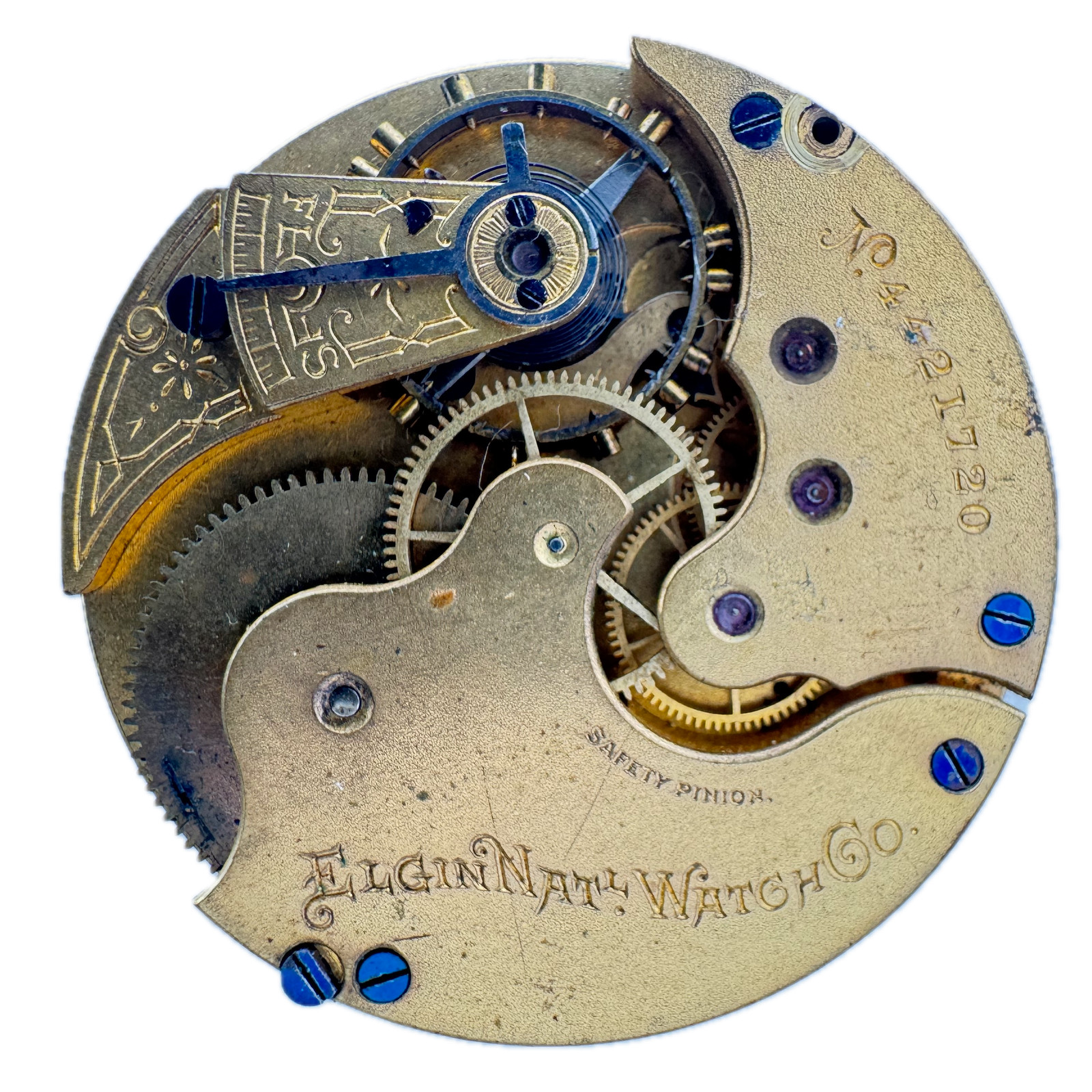Antique 16s Elgin Roman Dial 11J Hunter Pocket Watch Movement 92 USA Gilt Finish