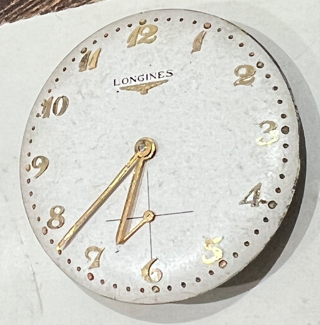 Vintage Longines Cal 370 Watch Movement , Round White Dial & Hands