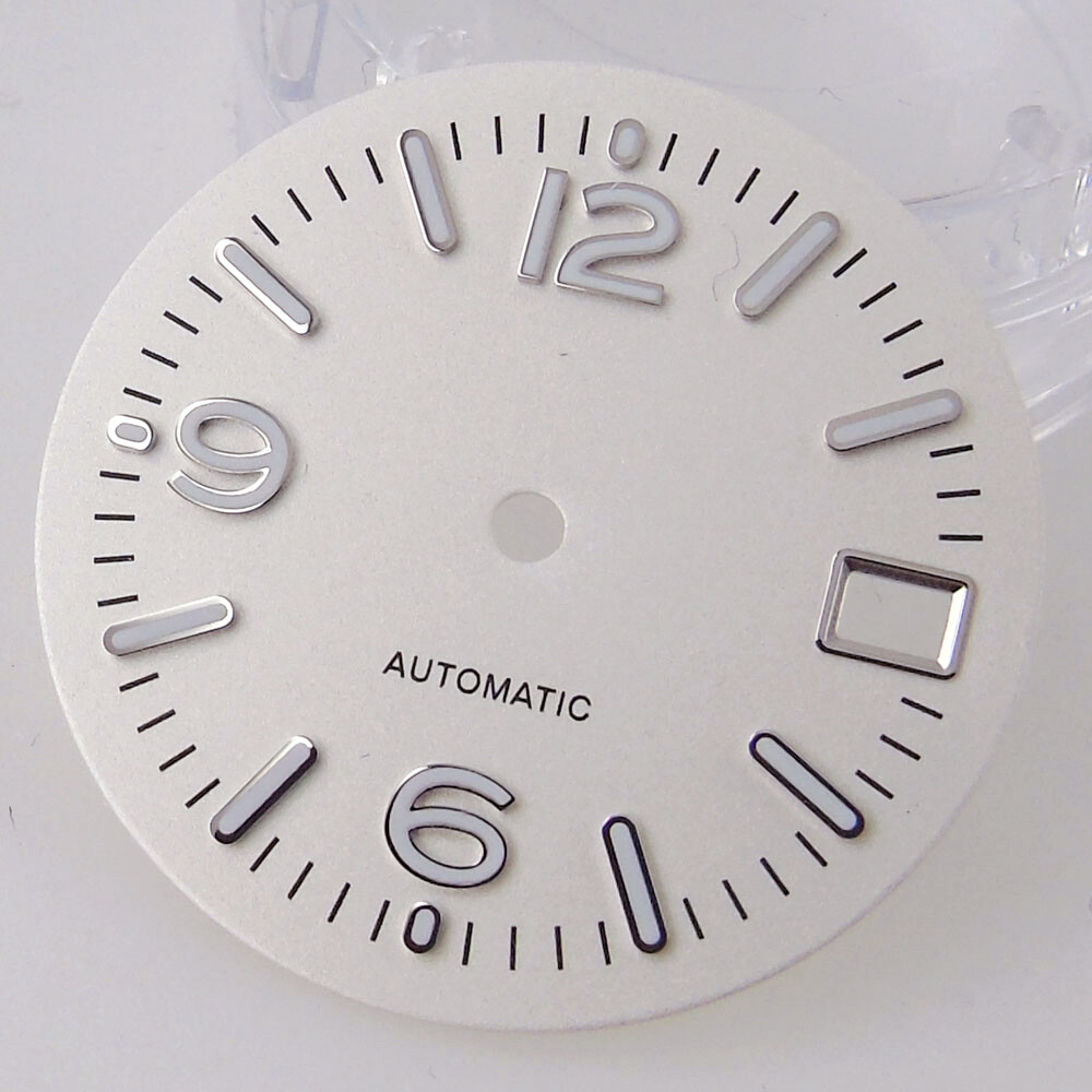 29mm Blue/Black/White Sunburst Dial For NH35A NH36 Silver Edge Hands Watch Parts