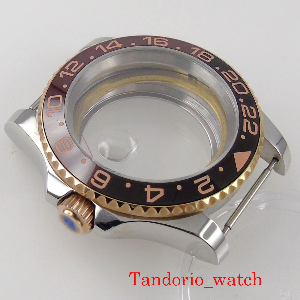 40mm Bidirectional Bezel sapphire Glass Watch Case For NH35 NH36 MIYOTA ETA 2824