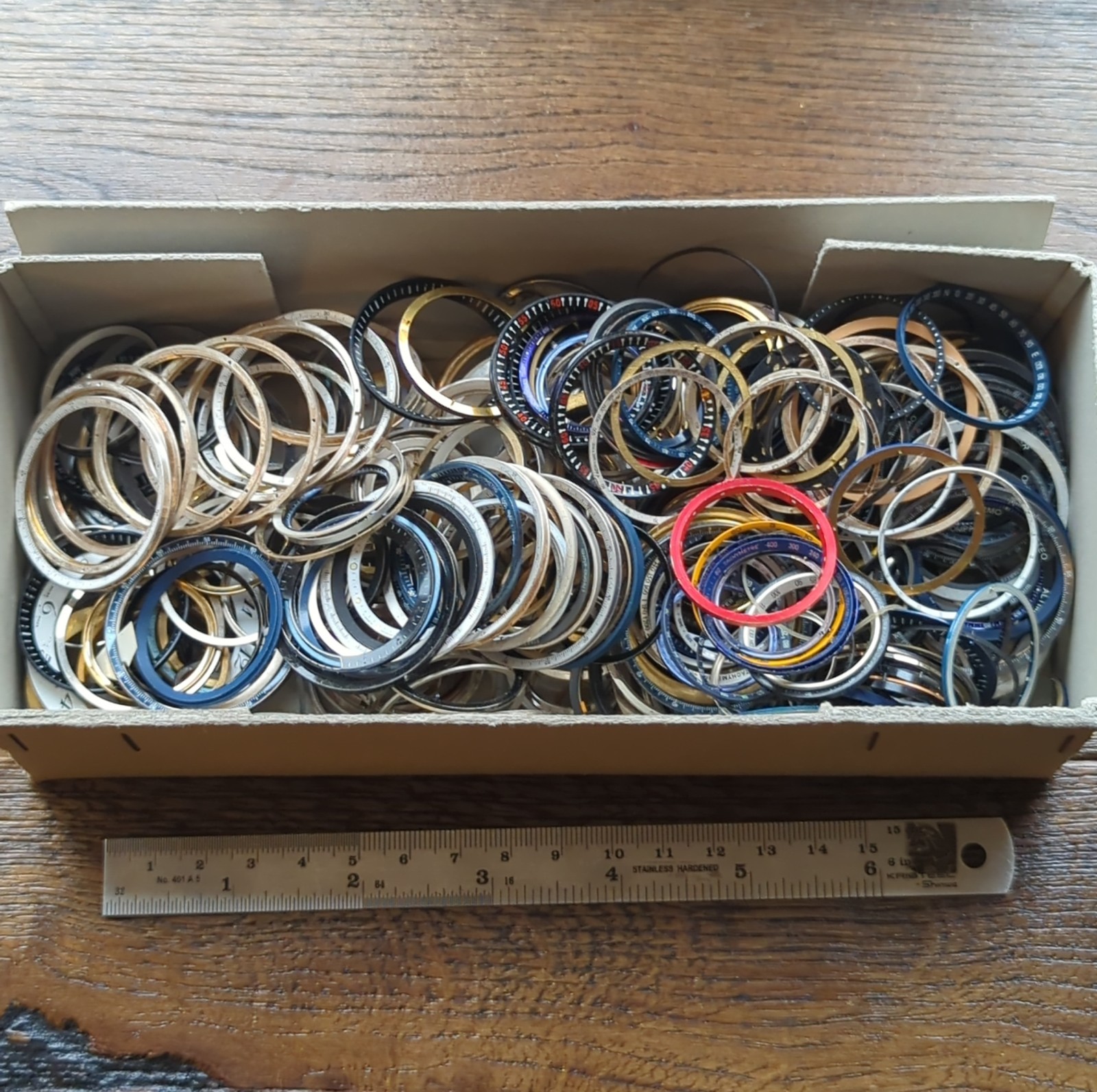 Large Lot of VTG Watch Tachy, Crystal, Case & Dial Inserts Watch Parts
