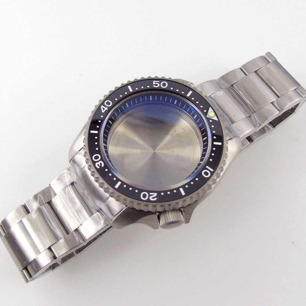 Prevent allergy Sapphire Glass Titanium Watch Case fit NH35 NH36 SKX007 Case