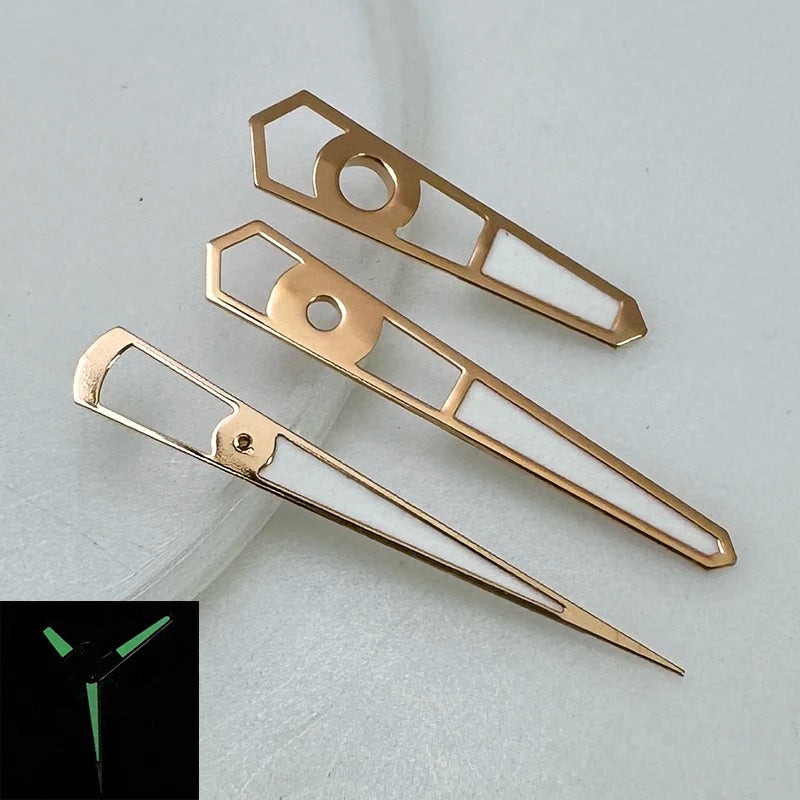 Silver/Gold/Rose Gold Green Luminous Receiving Watch Hands for NH35A/NH36/4R/7S