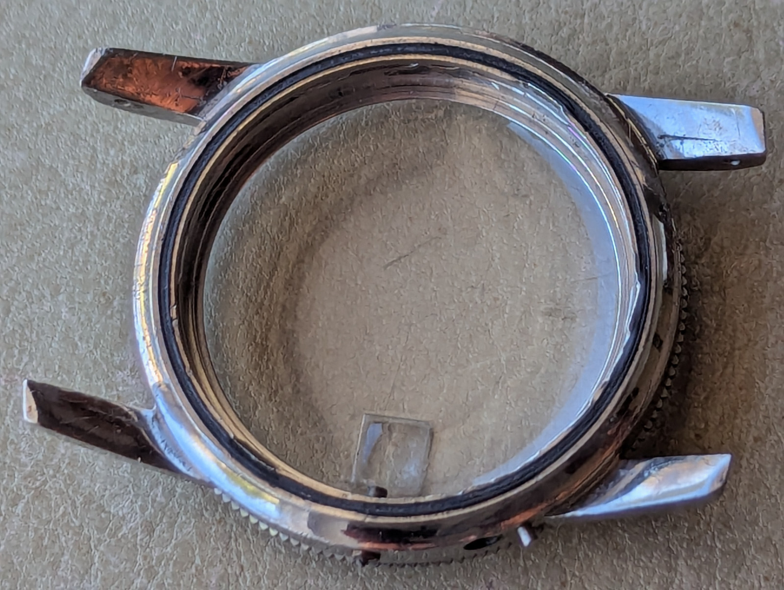Genuine Vintage 1960’s Glycine Airman Pilot’s Watch BEZEL/MID-CASE/CRYSTAL ONLY
