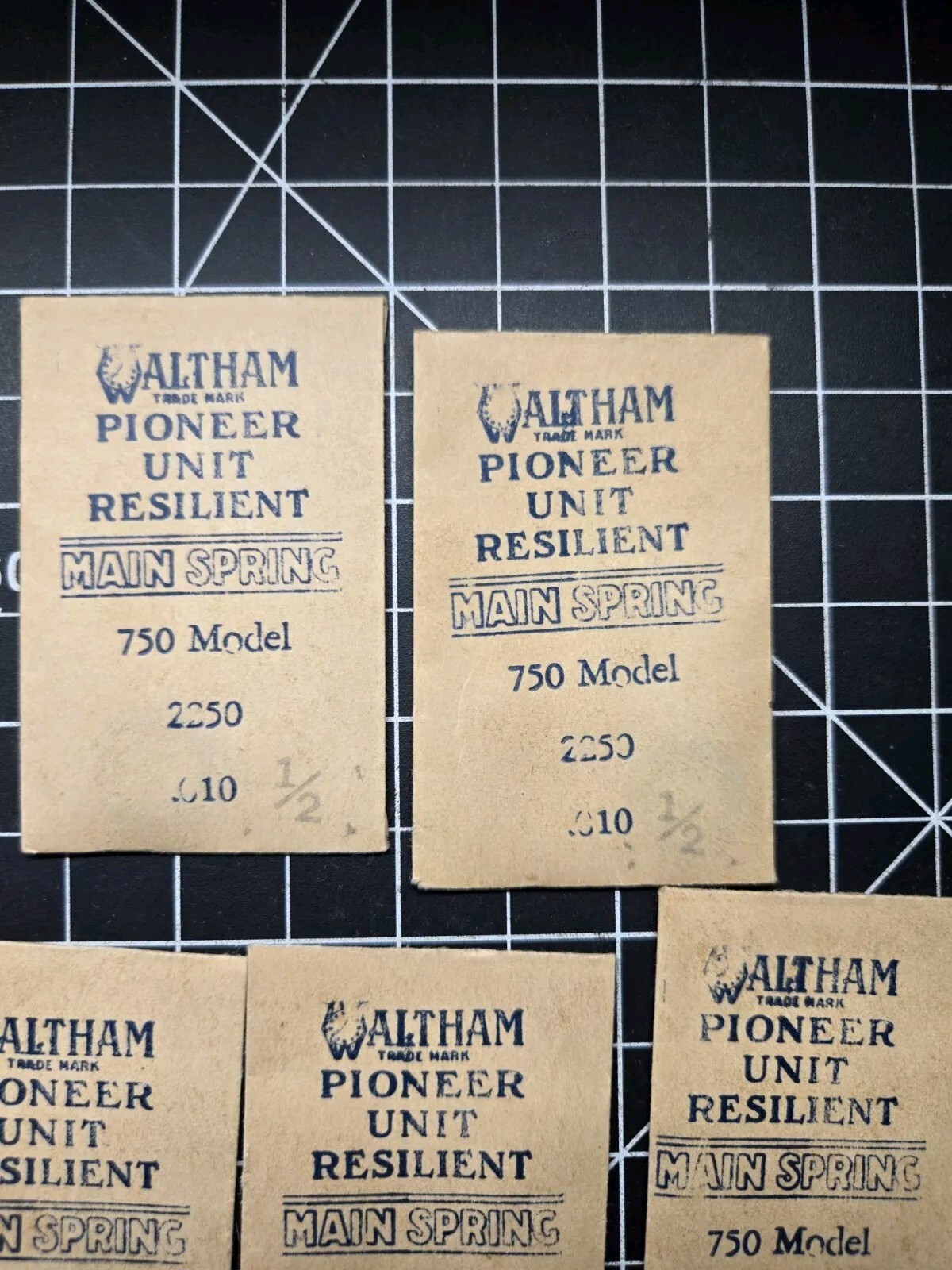 waltham pocket watch mainspring lot the 750 model 2250 .010 1/2 unit special