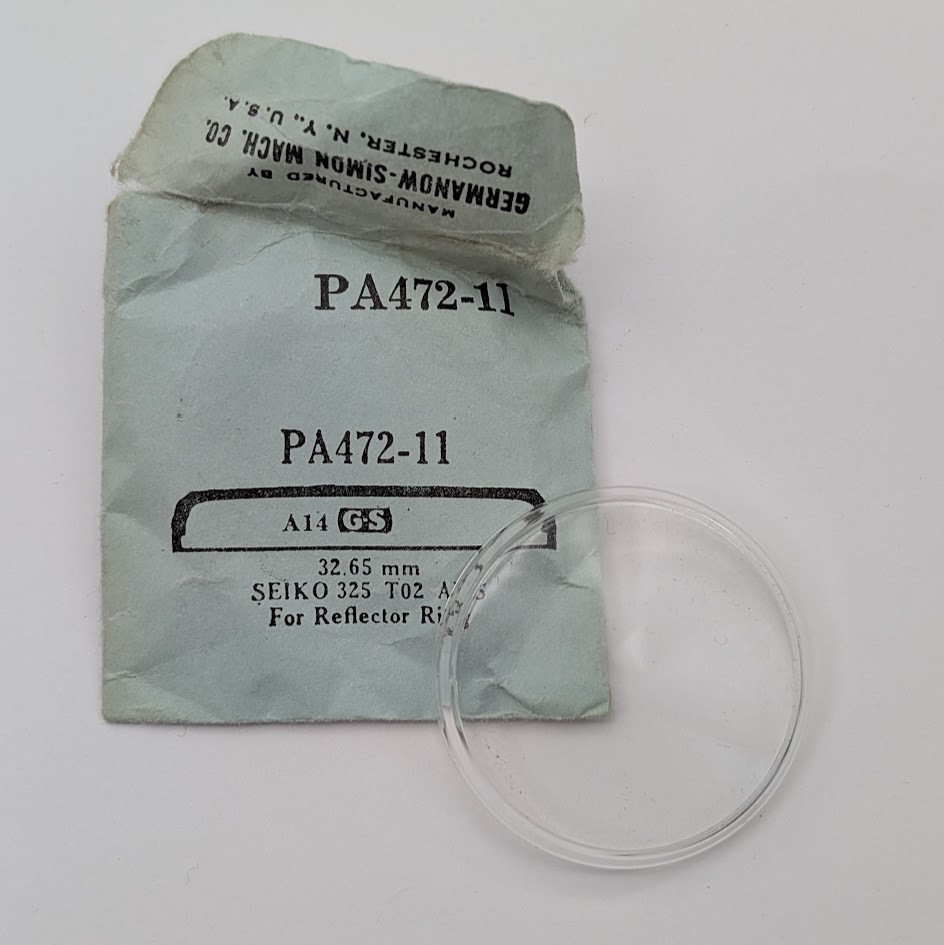 Vintage NOS G-S Acrylic Watch Crystal PA472-11 SEIKO 320/325 T02ANS Bellmatic
