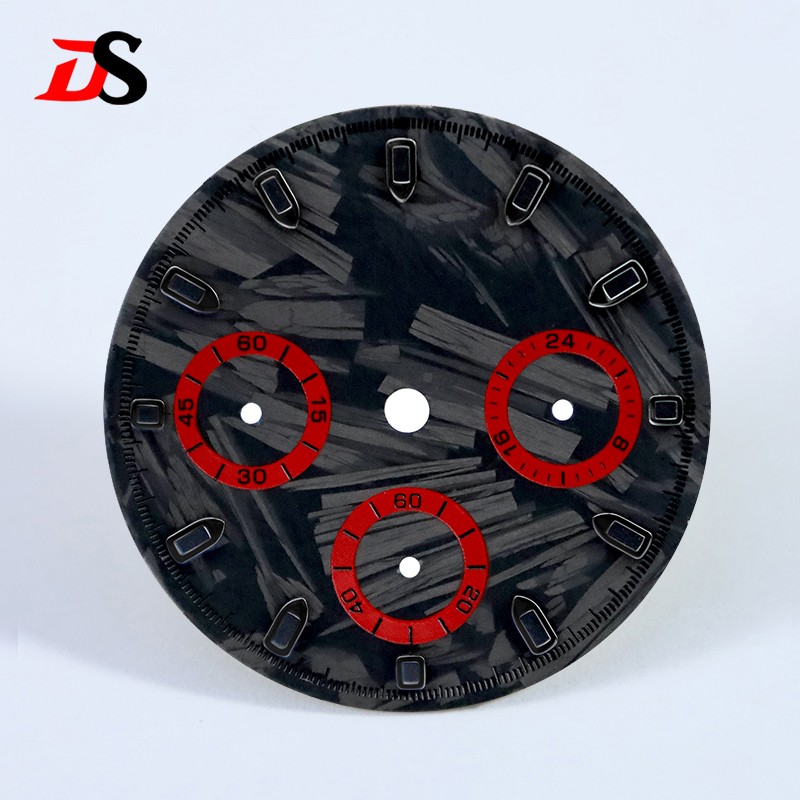 DS 29.5mm Dial Carbon Fiber Dial Blue Lume for VK63 Movement Black Lume Custom