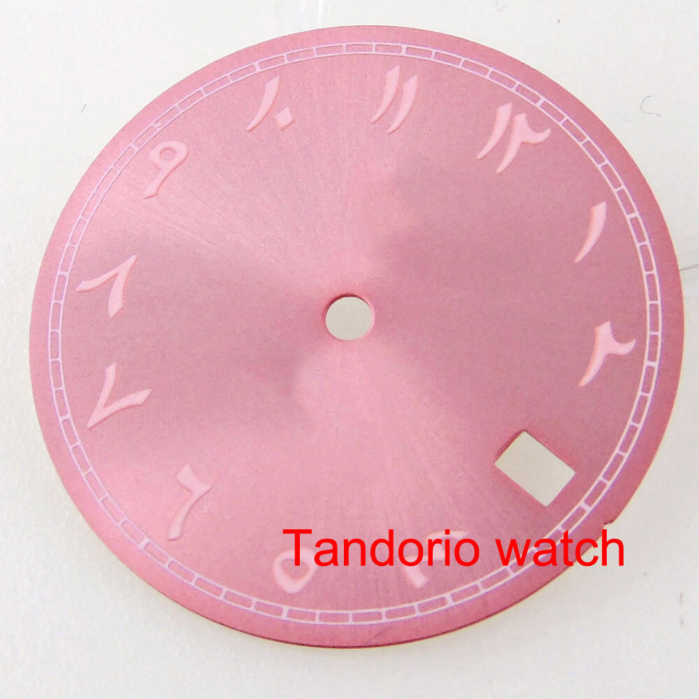 29mm Black Blue Green Pink Purple Watch Dial Luminous Fit NH35 Movement