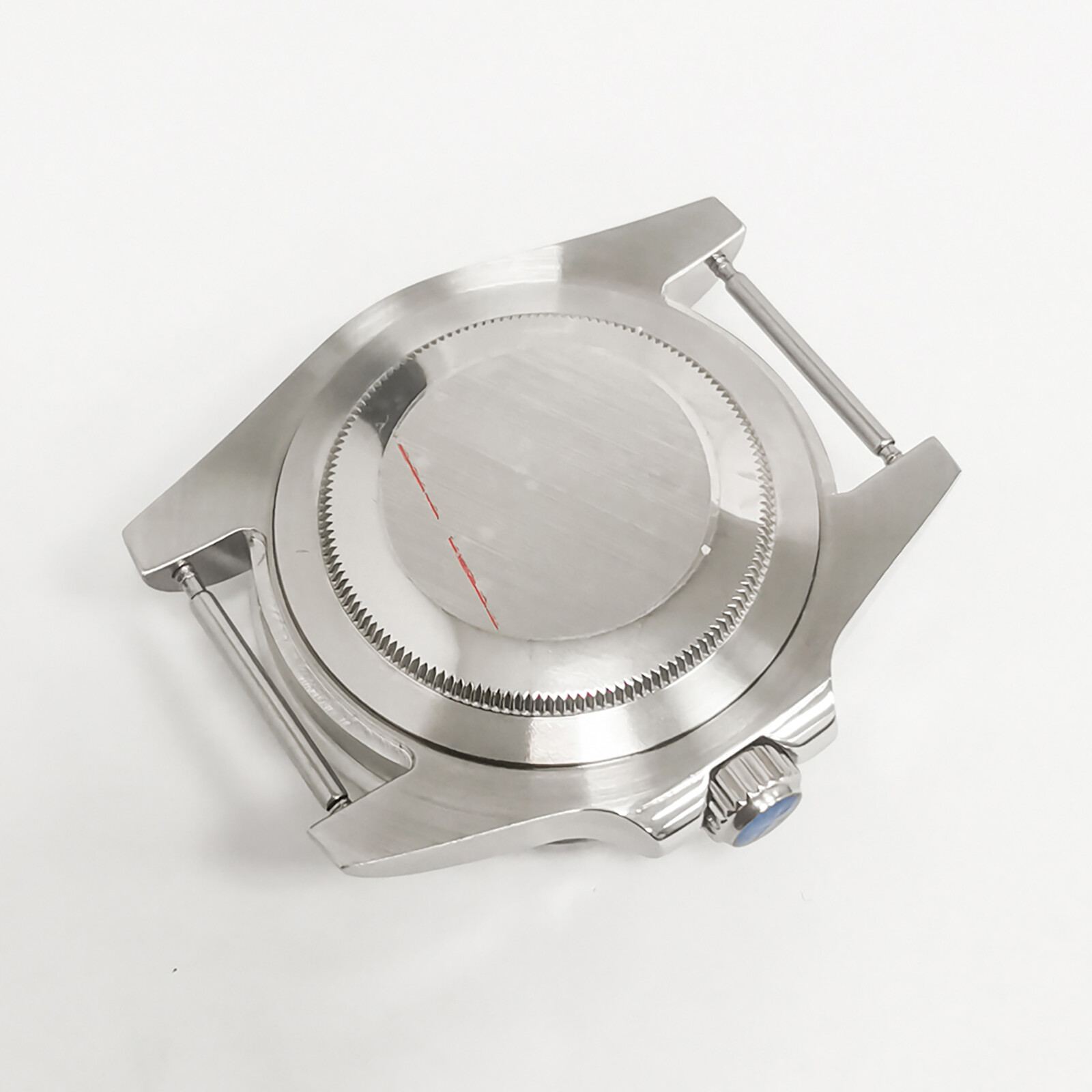 40MM Steel Watch Case Black Inner Ring Sapphire Magnifying Glass for NH35/NH36