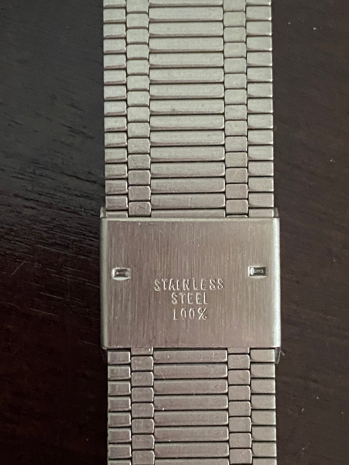 VINTAGE N.O.S. STAINLESS STEEL 20MM ADJUSTABLE WRIST WATCH BAND ONLY, FOR LCD