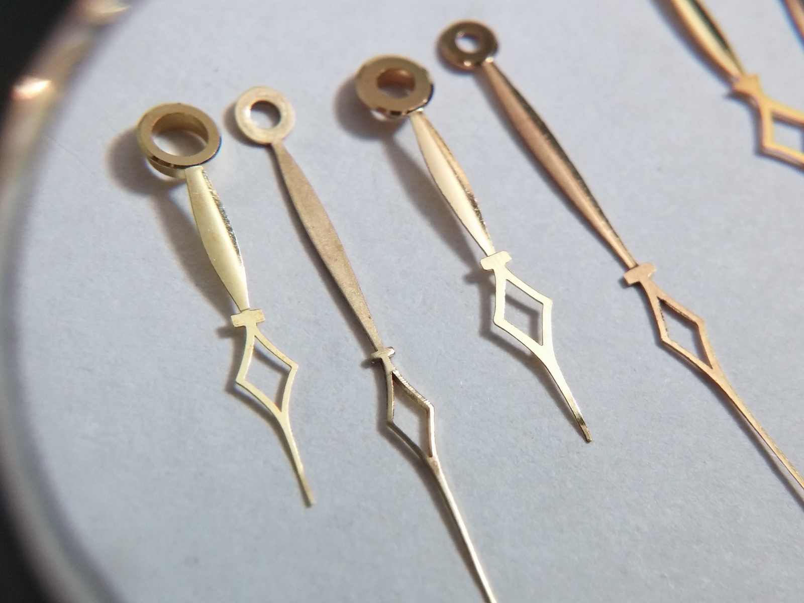 Pocket Watch Hands-Gold/yellow Colored/Brass-Open Diamond Style-Minute & Hour-/v