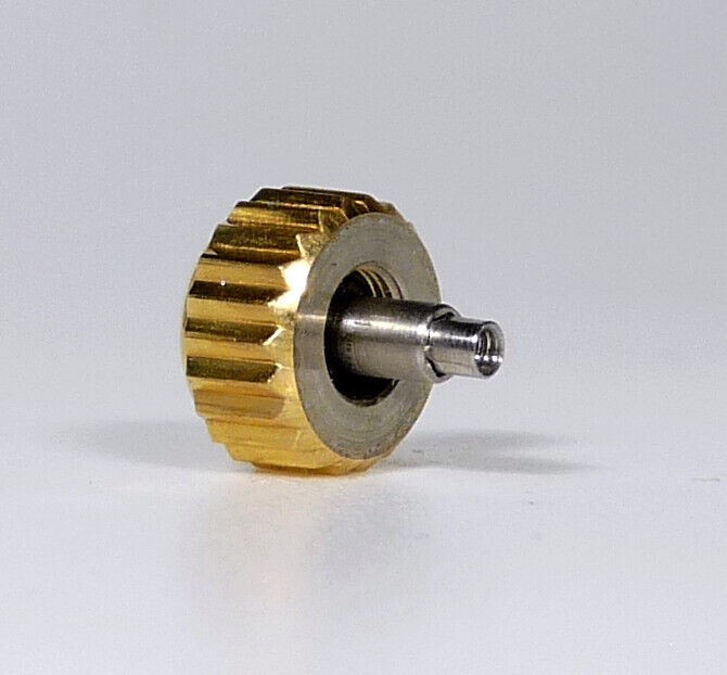 GIRARD-PERREGAUX. Yellow Gold Crown Screw Down Pusher. 6mm x 3.5mm New Old Stock