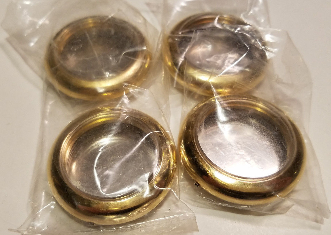 LOT (4) WATCH CASE GOLD TONE w Back & Crystal – Stamp Coin Picture + Storage Box