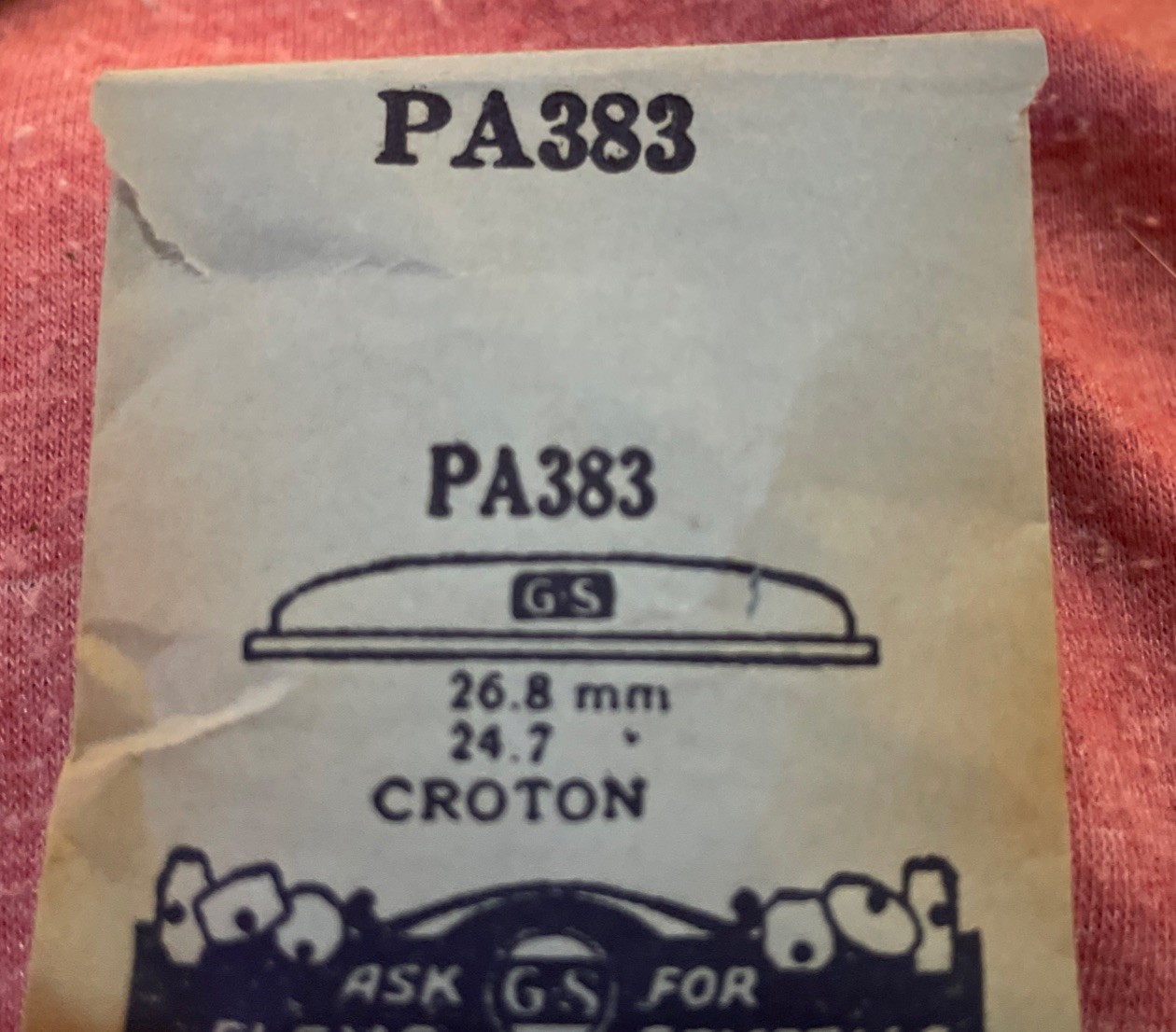 GS PA383 Watch Crystal Fit Croton – 26.8 mm – 24.7 mm – Factory Replacement