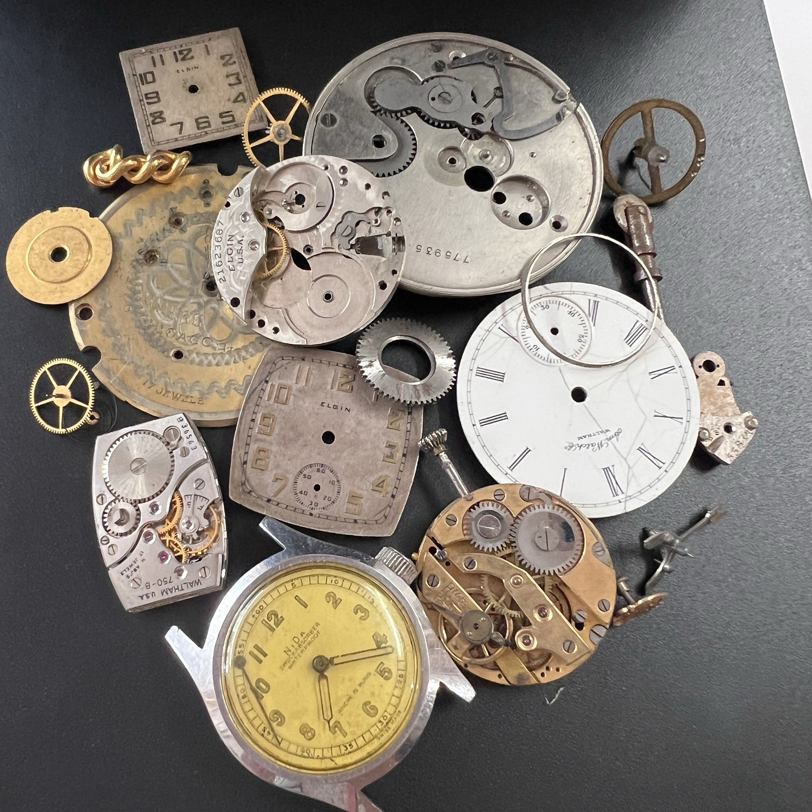 Vintage Mixed Watch Clock Gears Parts 100g Lot Steampunk Gothic Craft Jewelry L2
