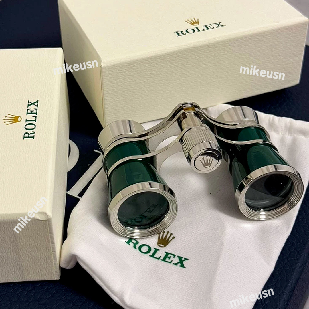 Hot Rolex Green Silver Opera Binoculars Collector Display VIP Gift Piece