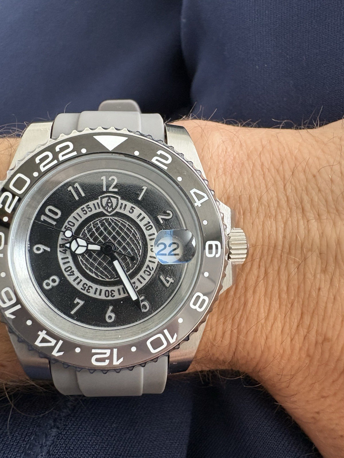 28.5mm Dial. Minute And Hours Plus Custom Design In The Center. One Of A Kind